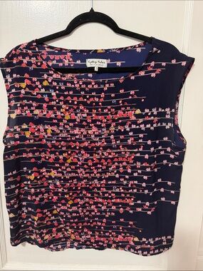 SALE!  Ripley Rader Navy Floral Sleeveless Top UNDER $40!!!!!
